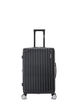 Rockland Huntington 3 PC Luggage Set, 2 PC Hard Case Upright Luggages with Spinner Wheels and a 14" Polyester Tote Bag, Black, (14" Tote, 20", 28")