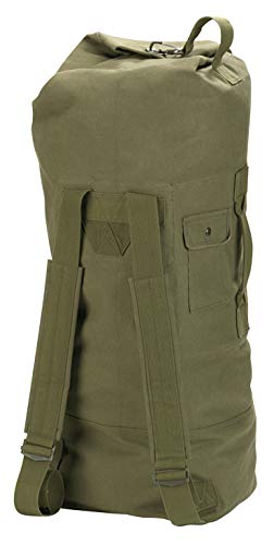 Rothco Canvas Double Strap Duffle Bag: 89.6L Capacity for Durability and Convenience – Olive Drab