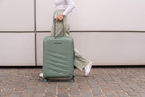ROLLINK Foldable Mono Medium Checked Suitcase 26” – Hardshell Luggage, Double Spinner Wheels, TSA Lock, Lightweight & Durable Travel Case – Scratch, Water & Impact Resistant (Hedge Green)