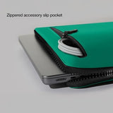 Incase Compact Laptop Sleeve with Flight Nylon - 16 Inch MacBook Pro and Laptop Case – Slim Computer Sleeve with Faux Fur Lining, Front Accessory Pocket with Zipper - Ocean Jade
