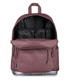 JanSport Right Pack Expressions Backpack – 15-inch Padded Laptop Compartment, Water Bottle Pocket, Utility Pocket with Flap, Bog Glam Suede Mahogany Haze/Brn/Pink