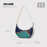 Topo Designs Moonlight Crossbody Bag, Front Pocket, Large Main Compartment with Internal Zippered Pocket, Adjustable Shoulder Strap, 200D Nylon Ripstop (Midnight/Caribbean)