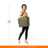 Briggs & Riley Traveler Tote Bag for Women & Men - Nylon Tote Bag for Weekend Travel & Work, Carry On Handbag, Smooth Zipper Closure, Leather Touchpoint - Baseline Collection, Olive