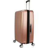 World Traveler Dejuno Beaumont Lightweight Hardside Expandable Spinner Luggage, Rose Gold, Large Checked