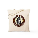 CafePress Obey The Basset Hound Tote Bag Reusable Natural Beige Canvas Shopping Bag