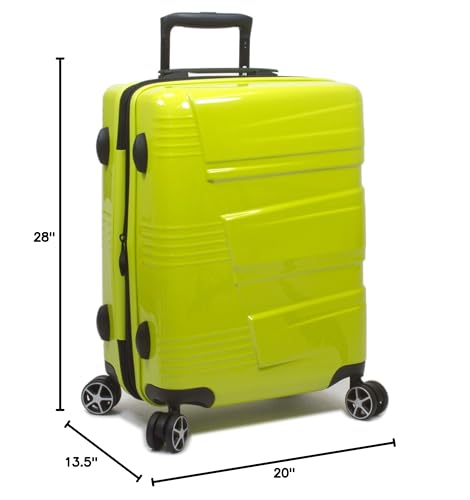 Dejuno Lumos New Generation Hardside Expandable Spinner Luggage, Lime, 3-Piece Set