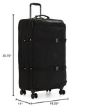 Kipling Spontaneous Softside Spinner Wheel Luggage, Integrated TSA Accepted Lock, Black Noir, Checked-Large,KI4193