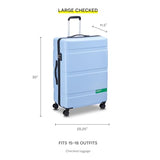 United Colors of Benetton Now! Hardside Luggage with Spinner Wheels, Light Blue, Checked-Large 27 Inch