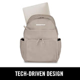 Kenneth Cole REACTION Marley Vegan Pebble Leather Backpack, Taupe, 15" Laptop