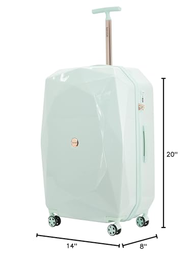 kensie Women's Gemstone Luggage Set, Mint, 20-Inch Carry-On