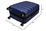 Rockland Melbourne Hardside Expandable Spinner Wheel Luggage, Blue, Checked Large 28"