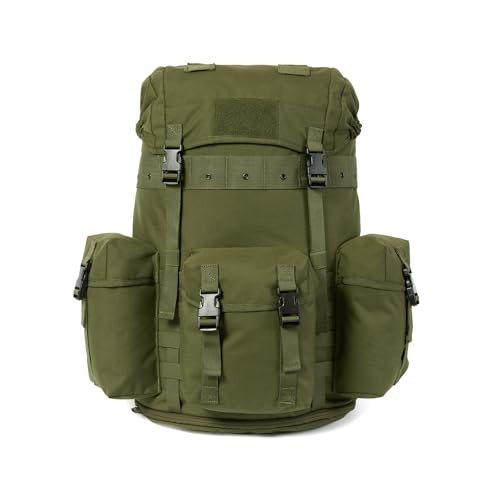 MT Alice Pack 1973 Repro by AKmax – Military Tactical Backpack with Frame | 3-Pouch System | 1000D Nylon Rucksack for Outdoor, Survival, Hiking, Field Gear (OD Green)