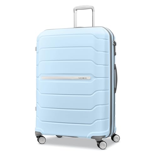 Samsonite Freeform Large Checked Luggage with Dual 360° Spinner Wheels - TSA Lock, Airline-Approved - Lightweight Durable Polypropylene Expandable Hardshell - Sky Blue