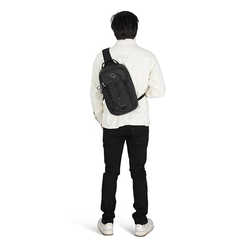 Osprey Quasar Shoulder Sling Bag - Everyday Crossbody Backpack with Laptop Sleeve, Bottle Pocket, & Phone Pocket, Black