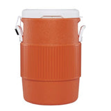 Beverage Jug, Orange With White Seat-Top Lid & Handles, 5-Gallons