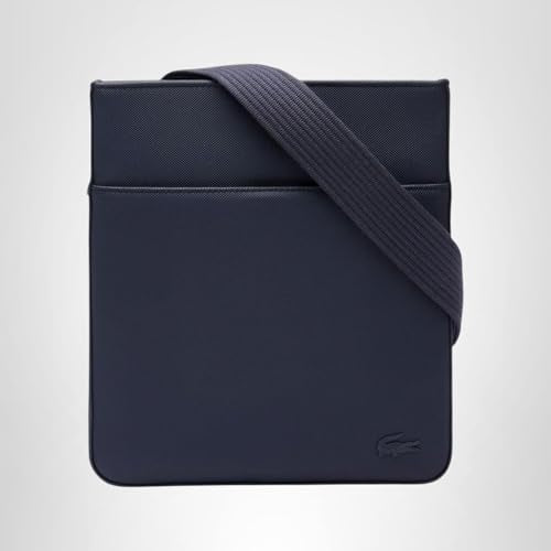 Lacoste Men's Classic Flat Crossover Crossbody Bag, Midnight Blue, One Size