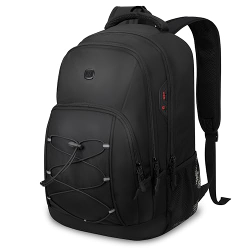 Goloni Travel Backpack, 17 Inch Laptop Backpack for Men Women, Business Backpack with Luggage Strap,Black