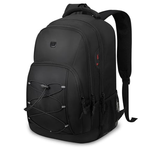Goloni Travel Backpack, 17 Inch Laptop Backpack for Men Women, Business Backpack with Luggage Strap,Black