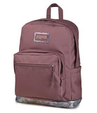 JanSport Right Pack Expressions Backpack – 15-inch Padded Laptop Compartment, Water Bottle Pocket, Utility Pocket with Flap, Bog Glam Suede Mahogany Haze/Brn/Pink