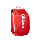WILSON 2025 Super Tour Red Tennis Backpack - Red/White, Holds up to 2 Rackets