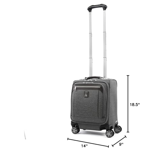 Travelpro Platinum Elite Underseat Spinner Tote Bag with USB Port, Vintage Grey, 16-Inch