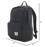 Carhartt 23L Single-Compartment Backpack, Durable Pack with Laptop Sleeve and Duravax Abrasion Resistant Base, Black, One Size