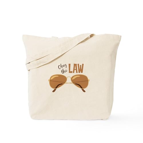CafePress Obey The Law Tote Bag Reusable Natural Beige Canvas Shopping Bag