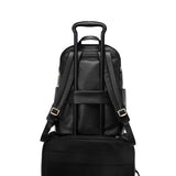 TUMI - Voyageur Raina Backpack - Women's Premium Leather Backpack - Everyday Bag with Phone Pocket & Laptop Compartment - Black, Light Gold Hardware