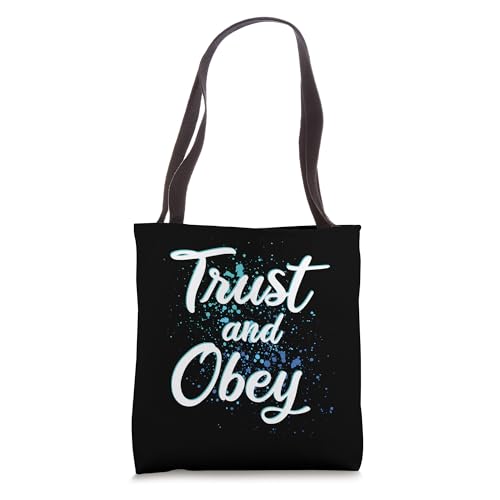 Hymns of Grace: Trust and Obey Christian Faith Gospel Praise Tote Bag | Backpacks4Less