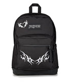 JanSport Right Pack Expressions Backpack – 15-inch Padded Laptop Compartment, Water Bottle Pocket, Utility Pocket with Flap, Cyber Sigil Black/Cream/Black