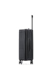 Rockland Huntington 3 PC Luggage Set, 2 PC Hard Case Upright Luggages with Spinner Wheels and a 14" Polyester Tote Bag, Black, (14" Tote, 20", 28")