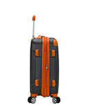 Rockland London Hardside Spinner Wheel Luggage, Charcoal, Checked-Large 28-Inch