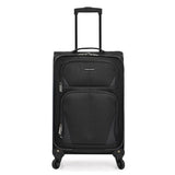 U.S. Traveler Aviron Bay Expandable Softside Luggage with Spinner Wheels, Black, 2-Piece Set
