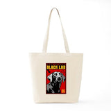 CafePress Obey The BLACK LAB! Tote Bag Natural Canvas Tote Bag, Reusable Shopping Bag