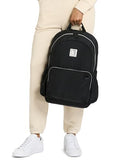 Champion Venice Laptop Backpack in Crinkle Nylon with Padded Adjustable Straps, Water Bottle Pocket for Work, Travel, Commute, Black/Silver, One Size