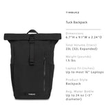 Timbuk2 Tuck Pack - Roll Top, Water-Resistant Laptop Backpack, Eco Black