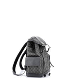 Gucci, Pre-Loved Ophidia Flap Backpack GG Coated Canvas Medium, Gray