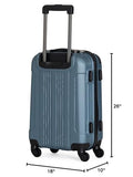 Kenneth Cole REACTION Out of Bounds Lightweight Hardshell 4-Wheel Spinner Luggage, Granite Blue, 24-Inch Checked