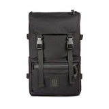 Topo Designs Rover Pack Tech - Work Business Travel Backpack, Integrated Organization, 2 Laptop Tablet Pockets, Comfortable Cushioned Support, Durable 1000D Fabric (Black/Black)