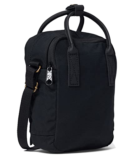 Fjällräven Kanken No. 2 Black Sling - Durable G-1000 Fabric, Premium Leather Details - Travel, Black, One Size