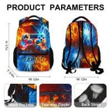 CustomWish Backpack for Kids School Kindergarten Elementary Primary Middle College, Gaming Schoolbag for Boys, 17 Inch Large Capacity Gamer Bookbag for Travel Work Hiking