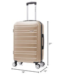 Rockland Irvine Hardside Spinner Wheel Luggage, Champagne, 19", 23", 27"