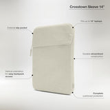 Incase Crosstown Sleeve with Woolenex - 13 Inch and 14 Inch Laptop and MacBook Sleeve – Vertical Orientation, Cushioned Protection, Durable Construction, External Slip Pocket - Limestone