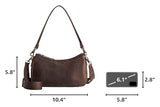 S-ZONE Leather Shoulder Bag for Women Small Crossbody Bags Hobo Purses with 2 Straps