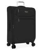 World Traveler Dejuno Cirrus Lightweight Expandable Spinner Luggage, Black, Large Checked