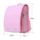 Star-Wind Ransel Randoseru automatic Japanese School bags for boys girls Senior PU leather light weight Rain Cover