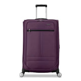 Samsonite Soft-Sided 25-Inch Lightweight Medium Checked Expandable Element Suitcase: Durable, 360° Spinner Wheels, Adjustable Telescopic Handle, 2 Front & 1 Side Pocket- Purple