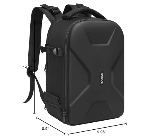 MOSISO Camera Backpack,DSLR/SLR/Mirrorless Photography Camera Bag Full Open Waterproof Hardshell Bag with Insert&Tripod Holder&Laptop Compartment Compatible with Canon/Nikon/Sony, Black