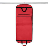 Dalix 60" Foldable Garment Bag Suits Cover Dresses w Front Pocket Red