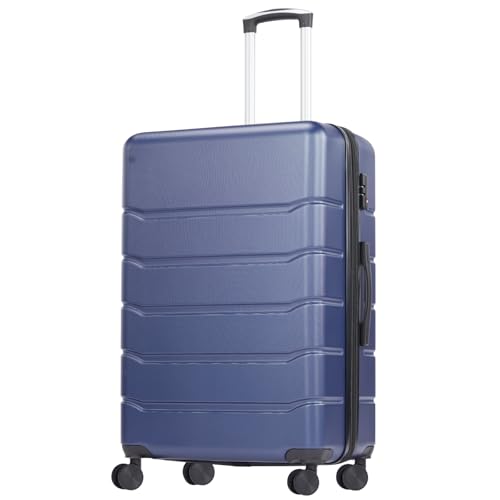 OLIXIS 28 Inch Luggage, Hardside Checked Suitcase with Spinner Wheels, Lightweight ABS Hard Shell Travel Luggage, TSA Approved Lock, Expandable Large Suitcase for Business & Travel–Blue